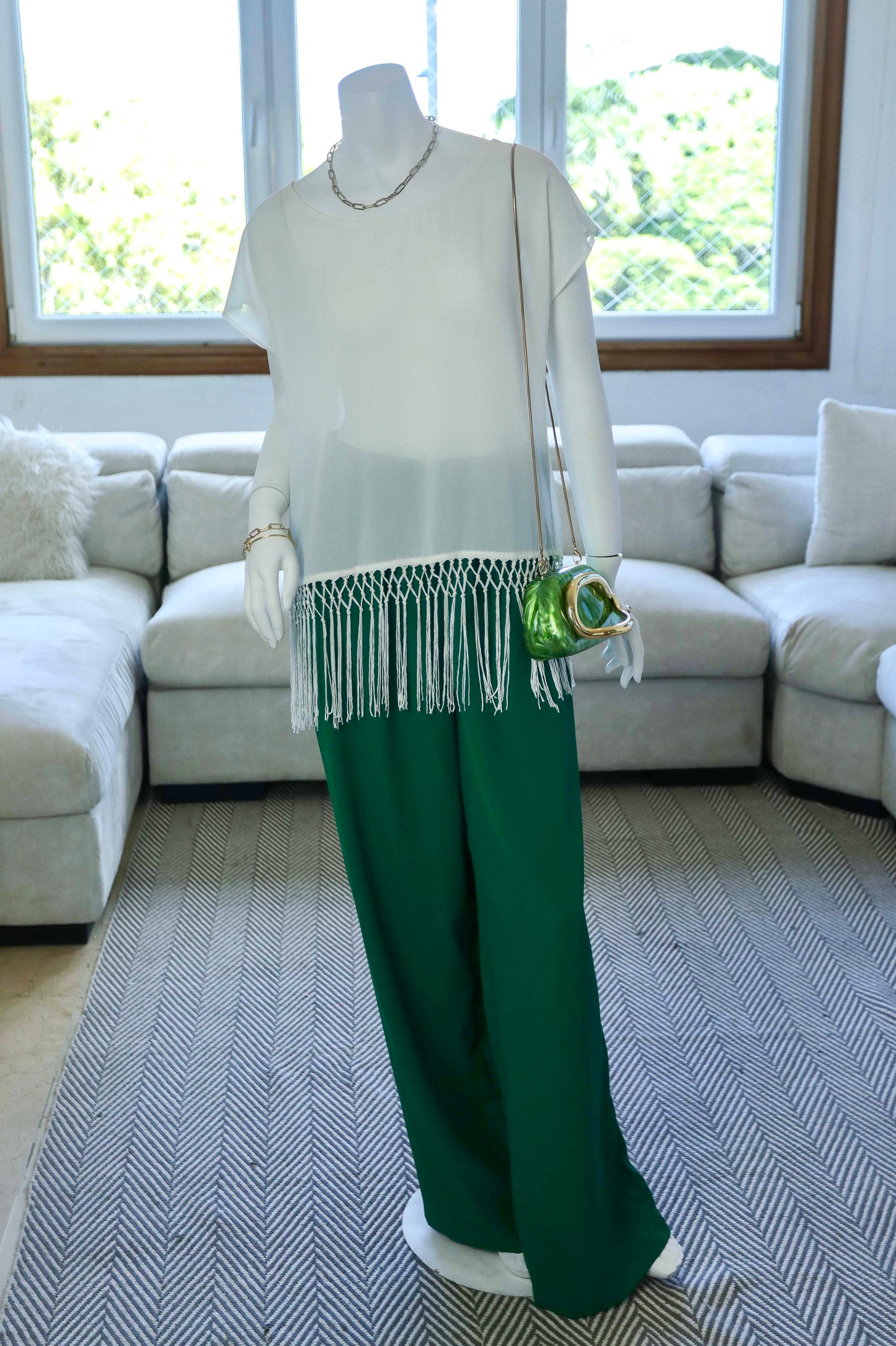 PANTALÓN VERDE PALAZZO | HFYE | S