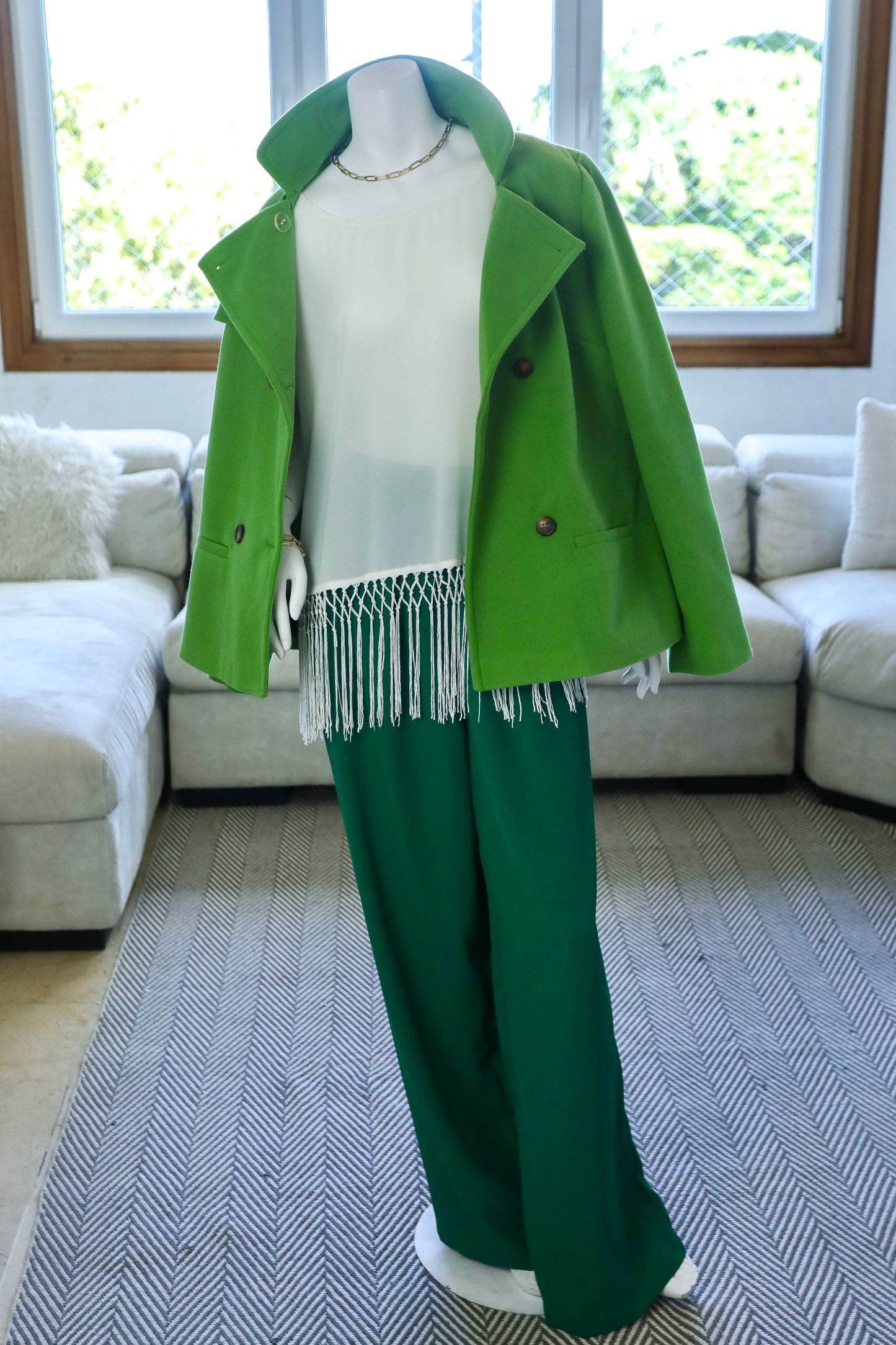 PANTALÓN VERDE PALAZZO | HFYE | S