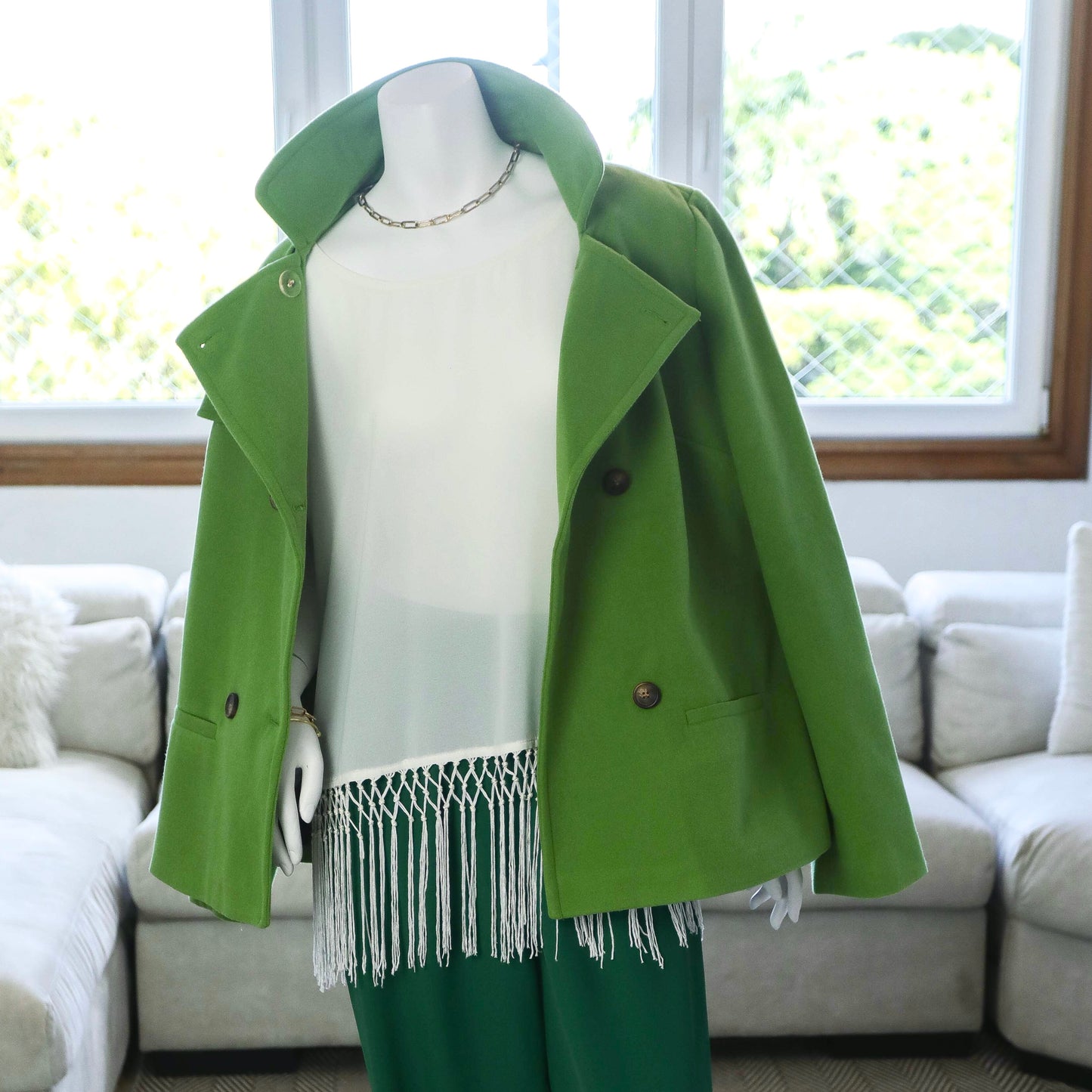 ABRIGO VERDE ESTILO PEA COAT | CROWN & IVY | L