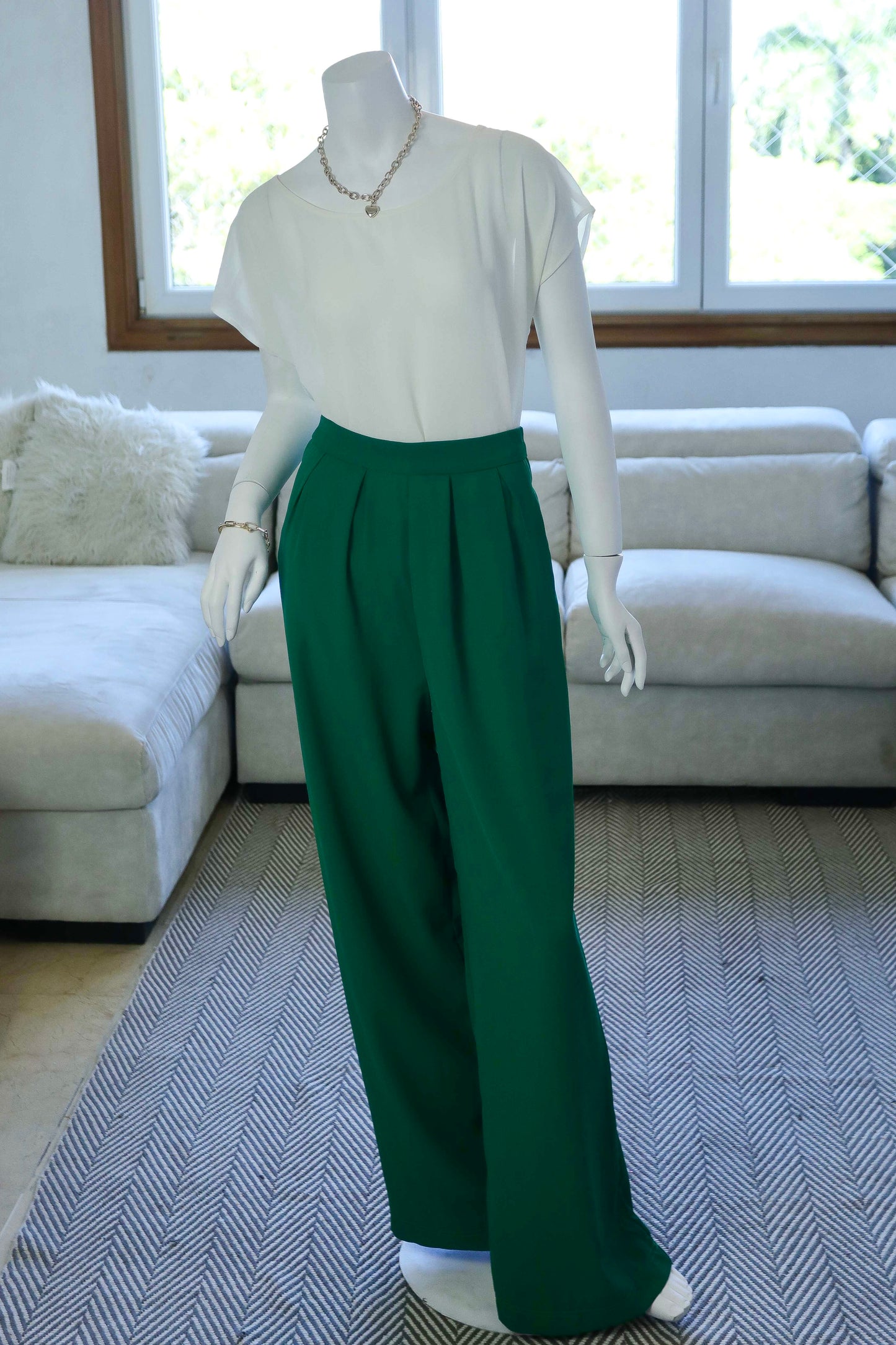 PANTALÓN VERDE PALAZZO | HFYE | S