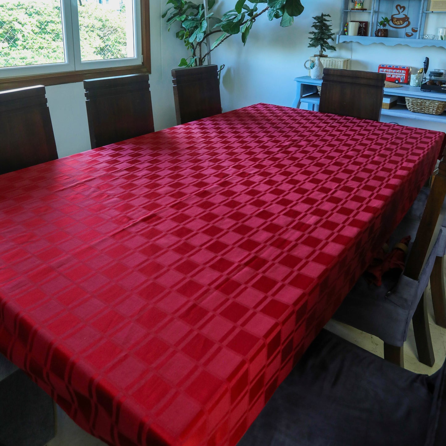 SET DE MANTEL ROJO RECTANGULAR