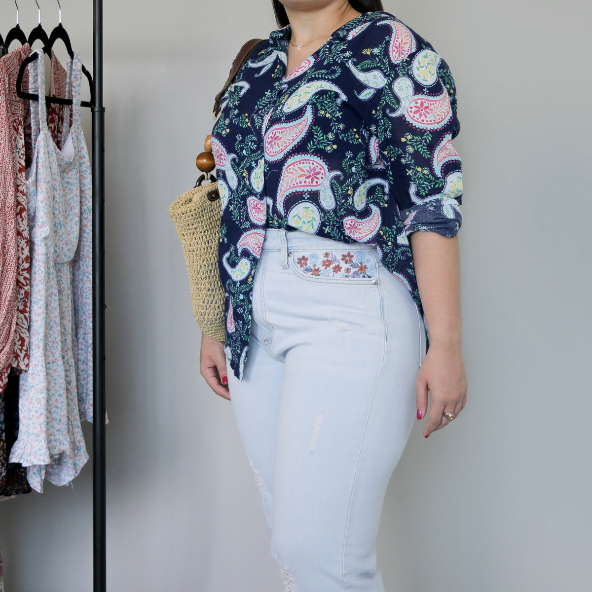 CAMISA CON ESTAMPADO PAISLEY PARA MUJER | TALBOTS | TALLA XL