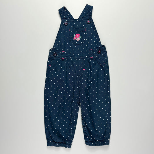 OVEROL CON LUNARES Y BORDADO FLORAL PARA BEBÉS | CARTER’S | TALLA 9M