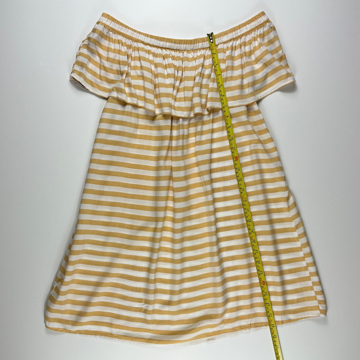 VESTIDO OFF SHOULDER DE RAYAS | FOREVER 21 | TALLA M