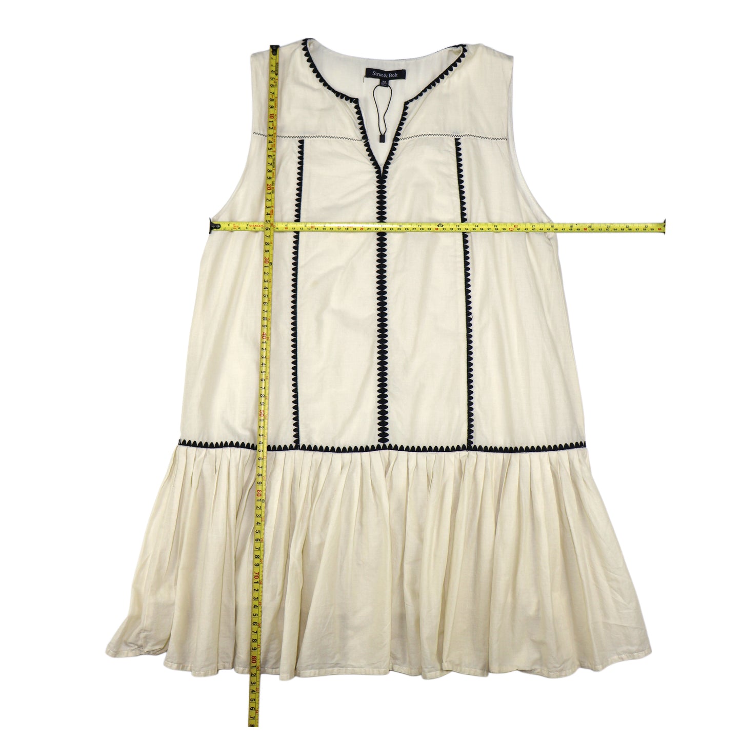VESTIDO SIN MANGAS CORTE PEPLUM | STRUT & BOLT | TALLA M