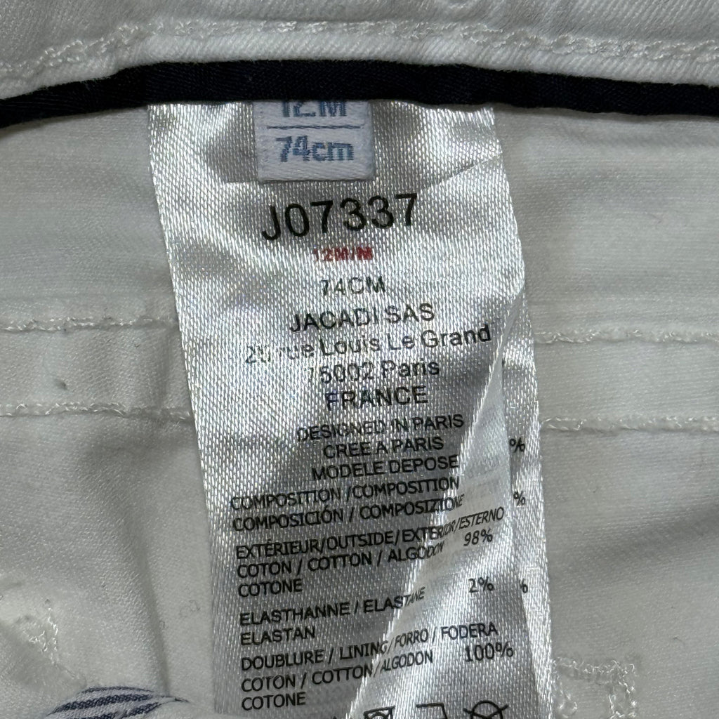PANTALÓN BLANCO PARA BEBÉS | JACADI PARIS | TALLA 12M (74CM)