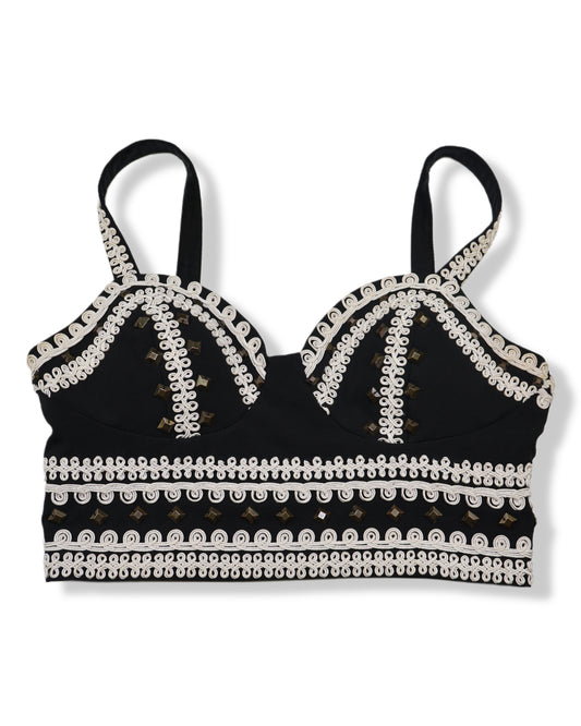 TOP NEGRO TIPO CORSET | ARK & CO. | TALLA S