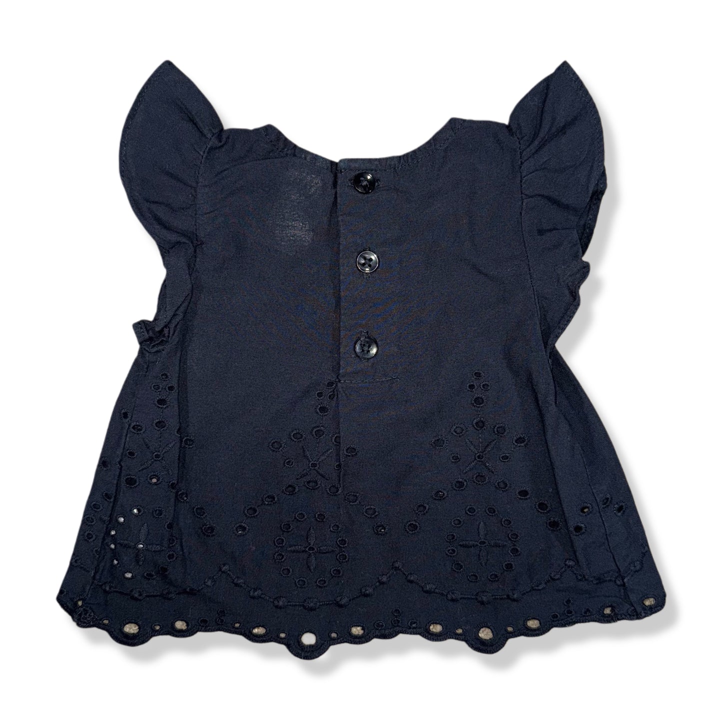 TOP NEGRO CON BORDADO EYELET PARA BEBÉS | CARTER’S | TALLA NB