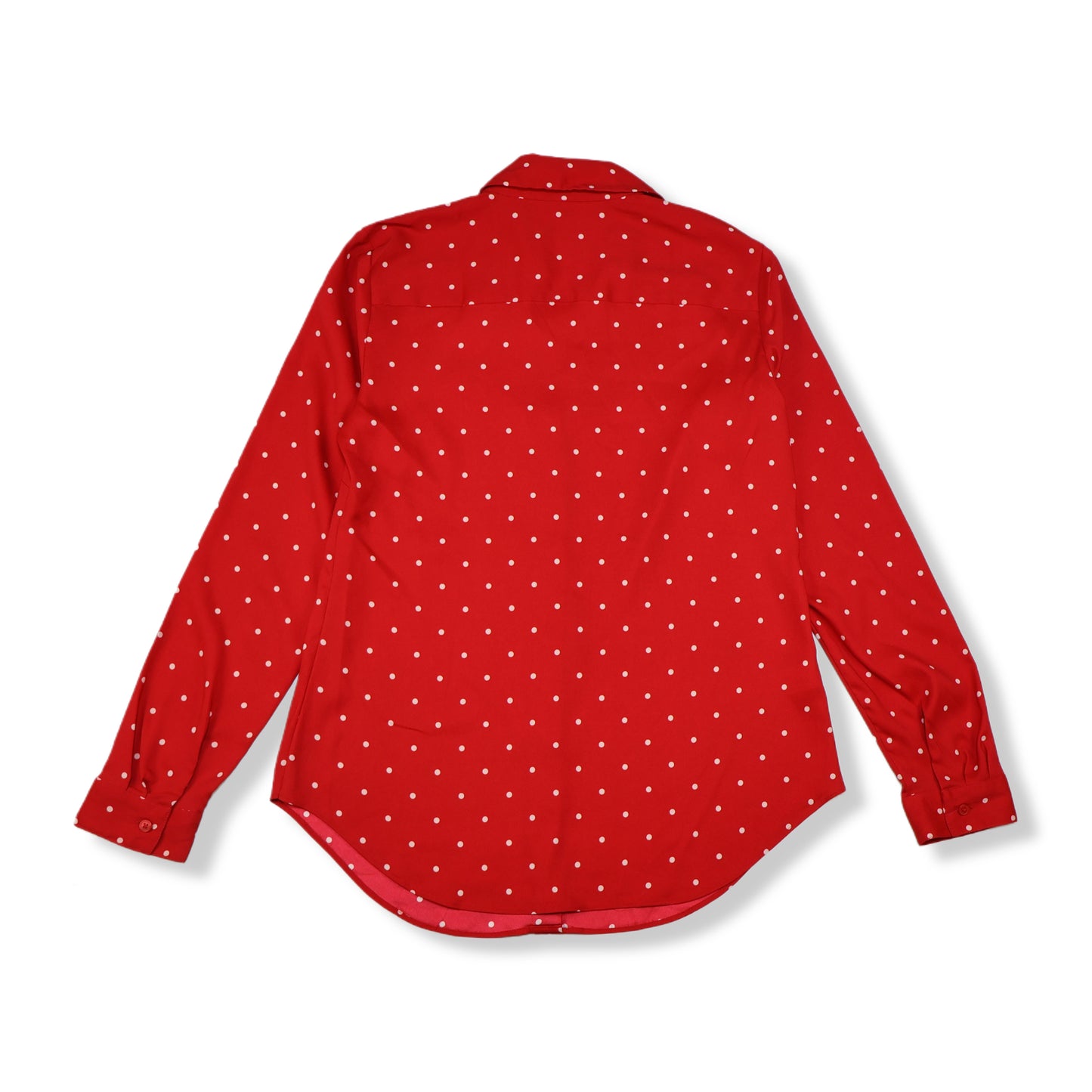 CAMISA MANGA LARGA ROJA CON LUNARES BLANCOS | ANN TAYLOR | TALLA S