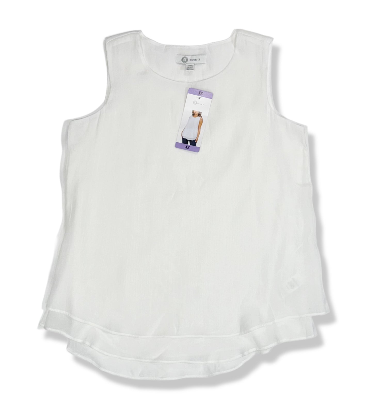 BLUSA BLANCA SIN MANGAS | CRISTINA B | TALLA XS