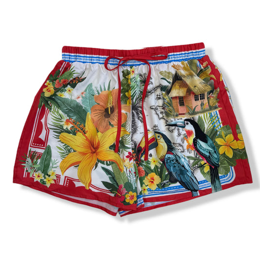 SHORT CON ESTAMPADO TROPICAL | TALLA M