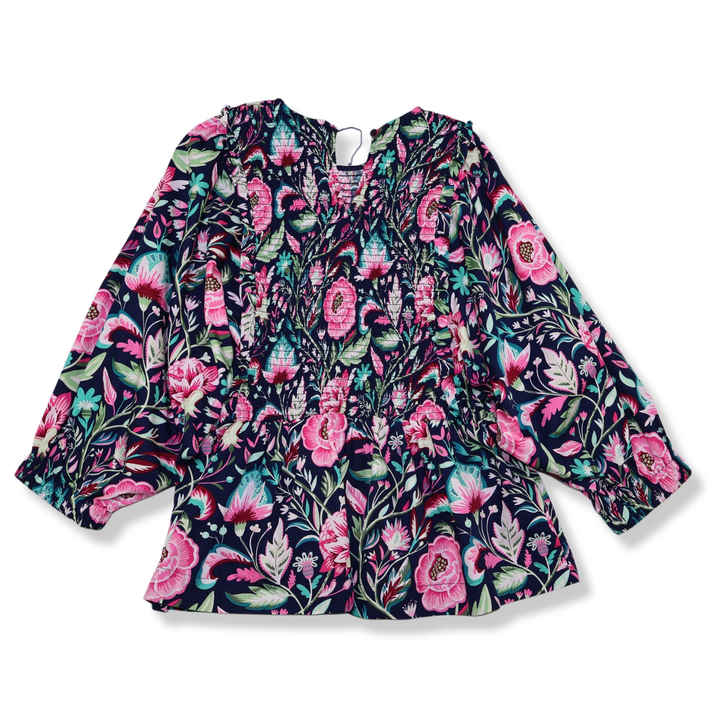 BLUSA FLORAL CON DETALLE FRUNCIDO | CROWN & IVY | TALLA L