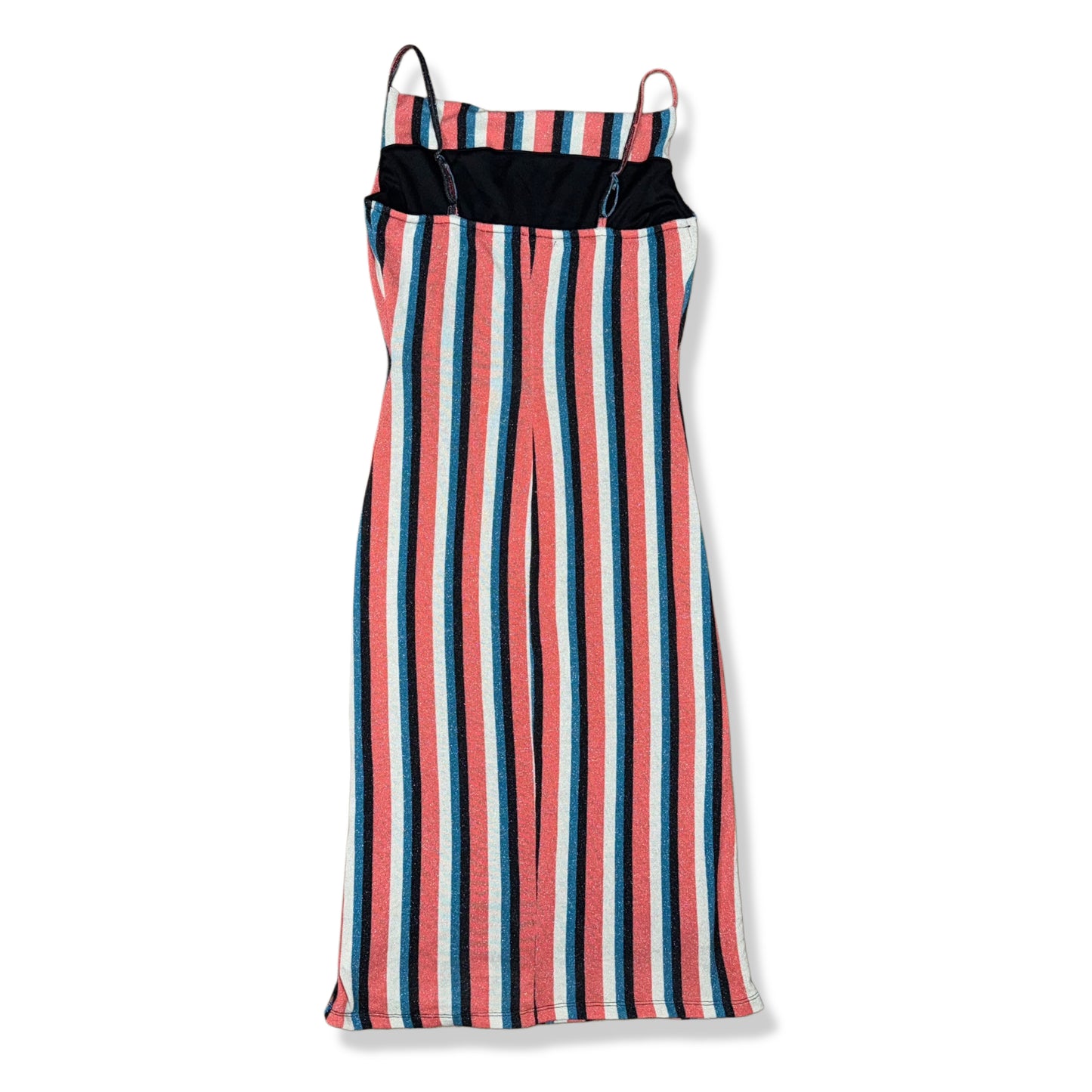 VESTIDO LARGO DE RAYAS CON BRILLO | MIMI CHICA | TALLA L