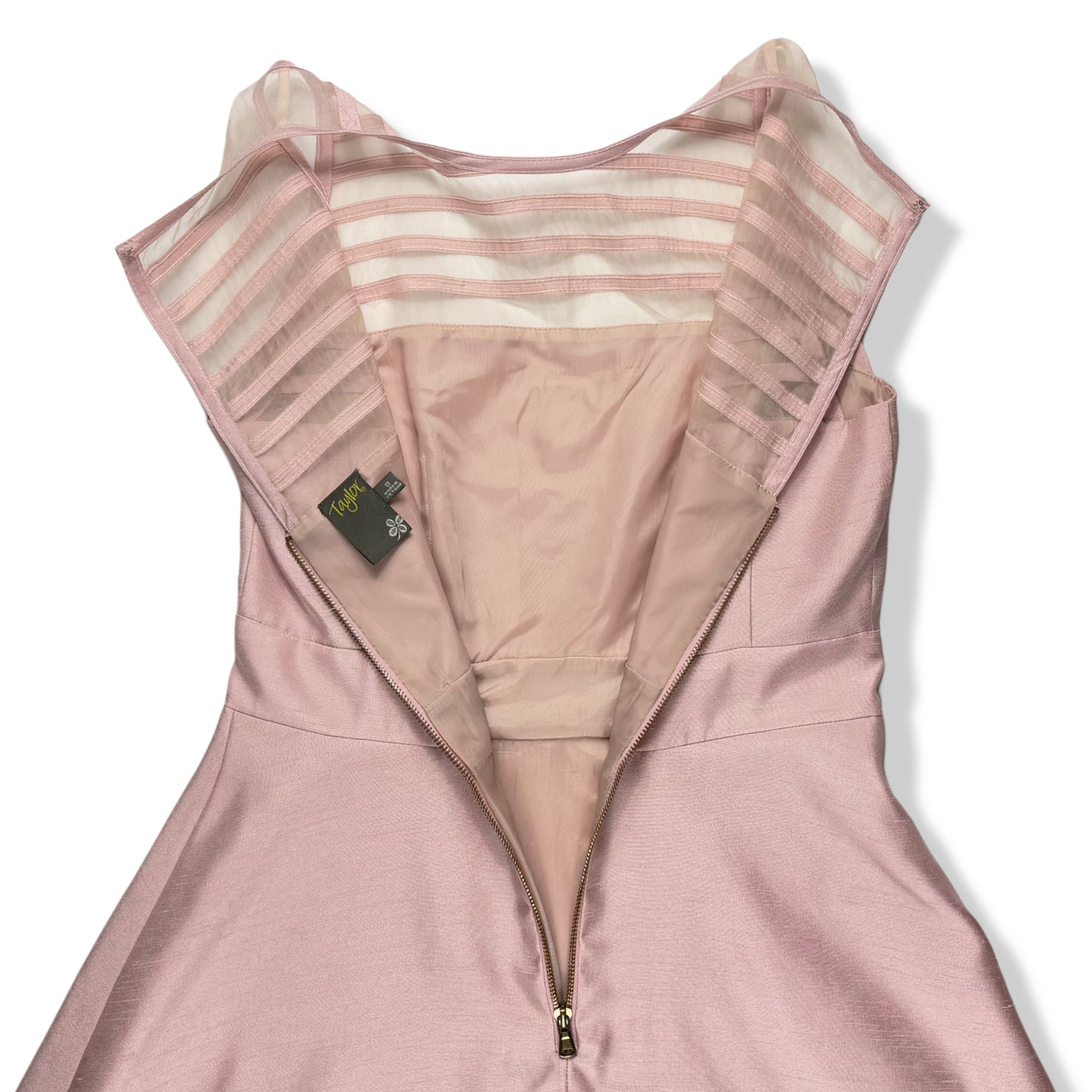 VESTIDO MIDI CON PANEL TRANSPARENTE | TAYLOR | TALLA 8