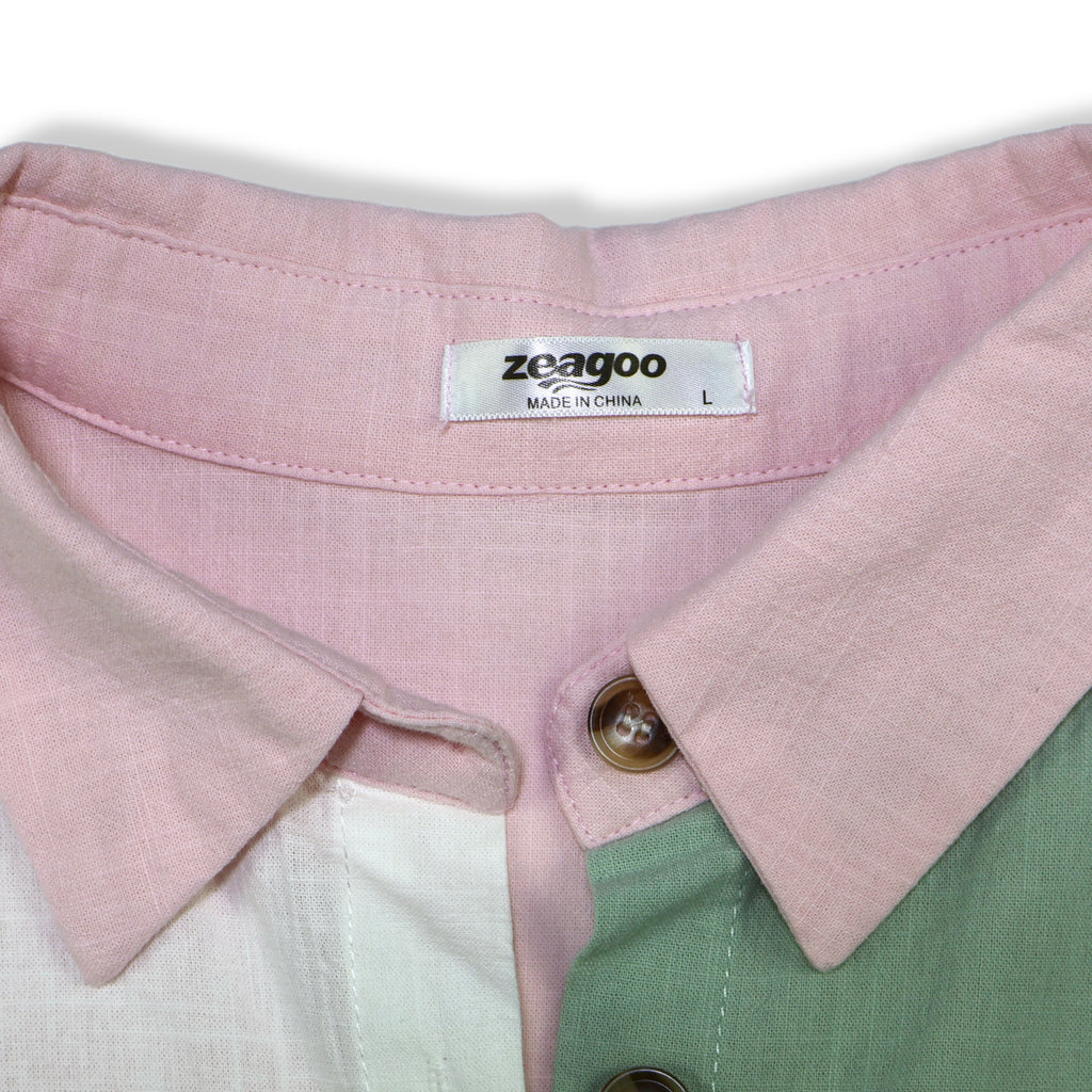 CAMISA COLOR BLOCK DE ALGODÓN | ZEAGOO | TALLA L