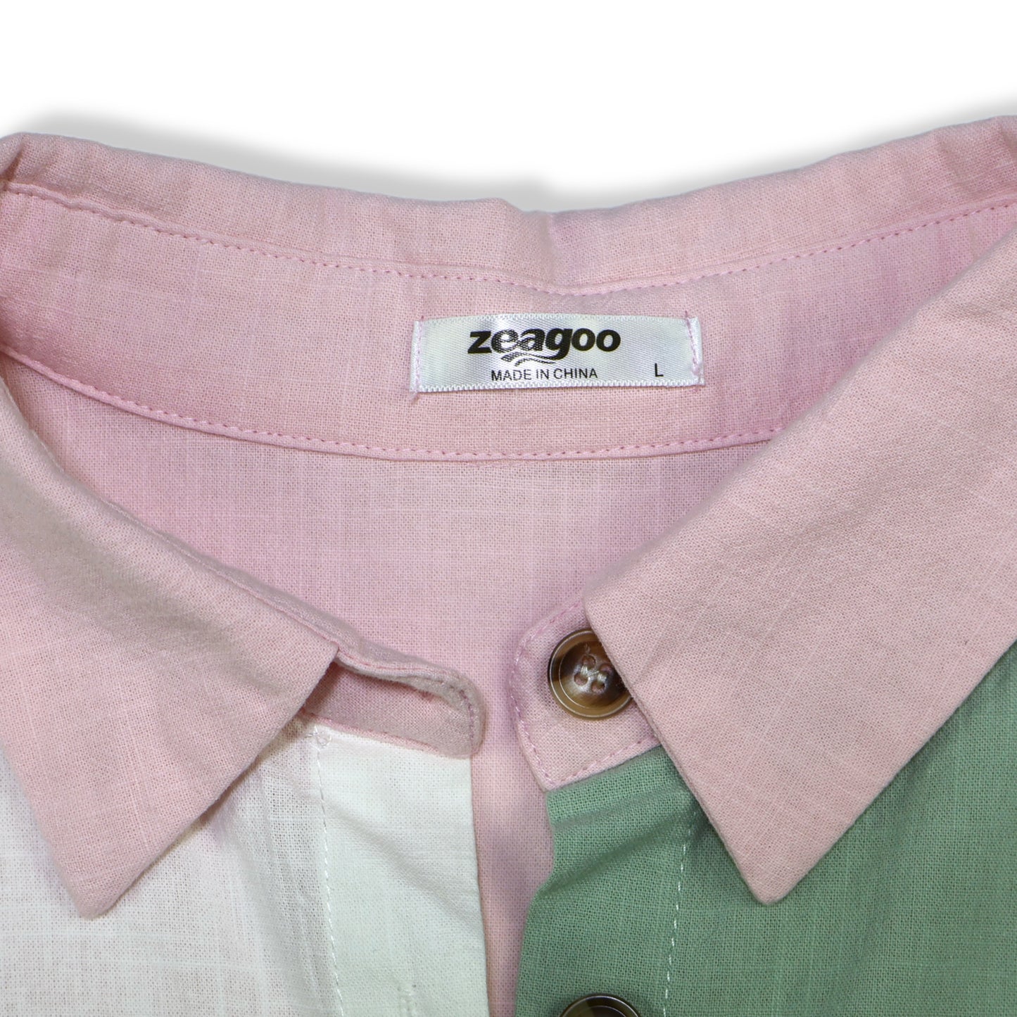 CAMISA COLOR BLOCK DE ALGODÓN | ZEAGOO | TALLA L