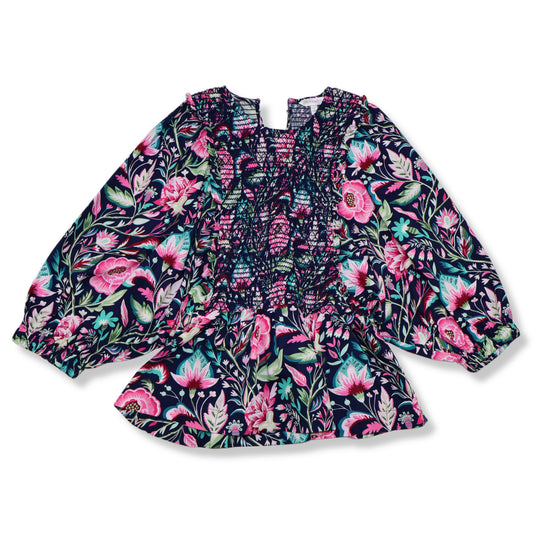 BLUSA FLORAL CON DETALLE FRUNCIDO | CROWN & IVY | TALLA L