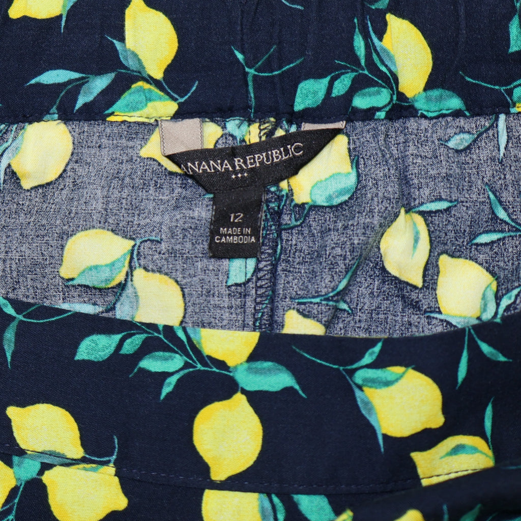FALDA CRUZADA CON ESTAMPADO DE LIMONES | BANANA REPUBLIC | TALLA 12