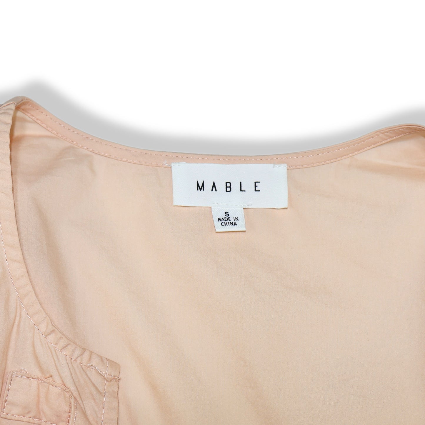 BLUSA PEPLUM CON LAZOS FRONTALES Y MANGAS ABULLONADAS | MABLE | TALLA S