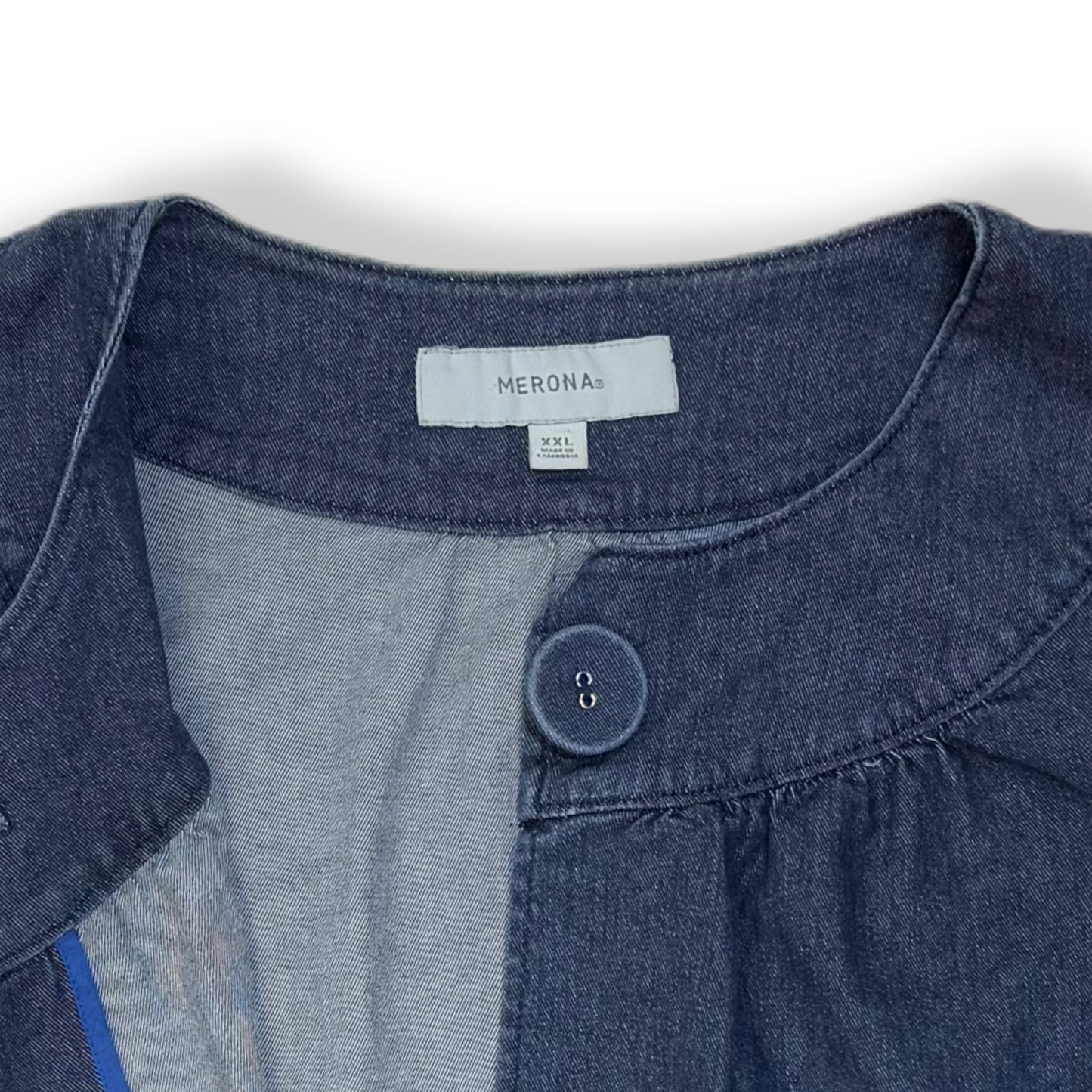 CHAQUETA JEAN AZUL OSCURO MANGA TRES CUARTOS | MERONA | TALLA XXL