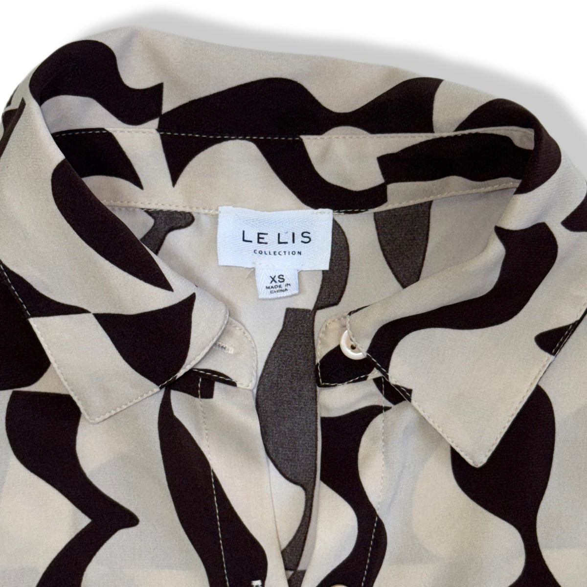 BLUSA CON ESTAMPADO ABSTRACTO PARA MUJER | LE LIS COLLECTION | TALLA XS