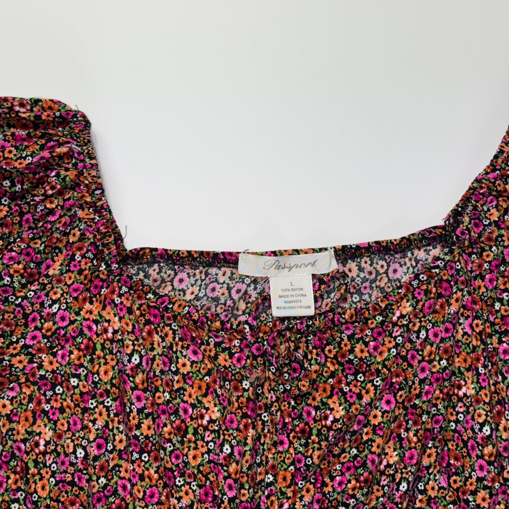 VESTIDO CON ESTAMPADO DE FLORES | PASSPORT | TALLA L