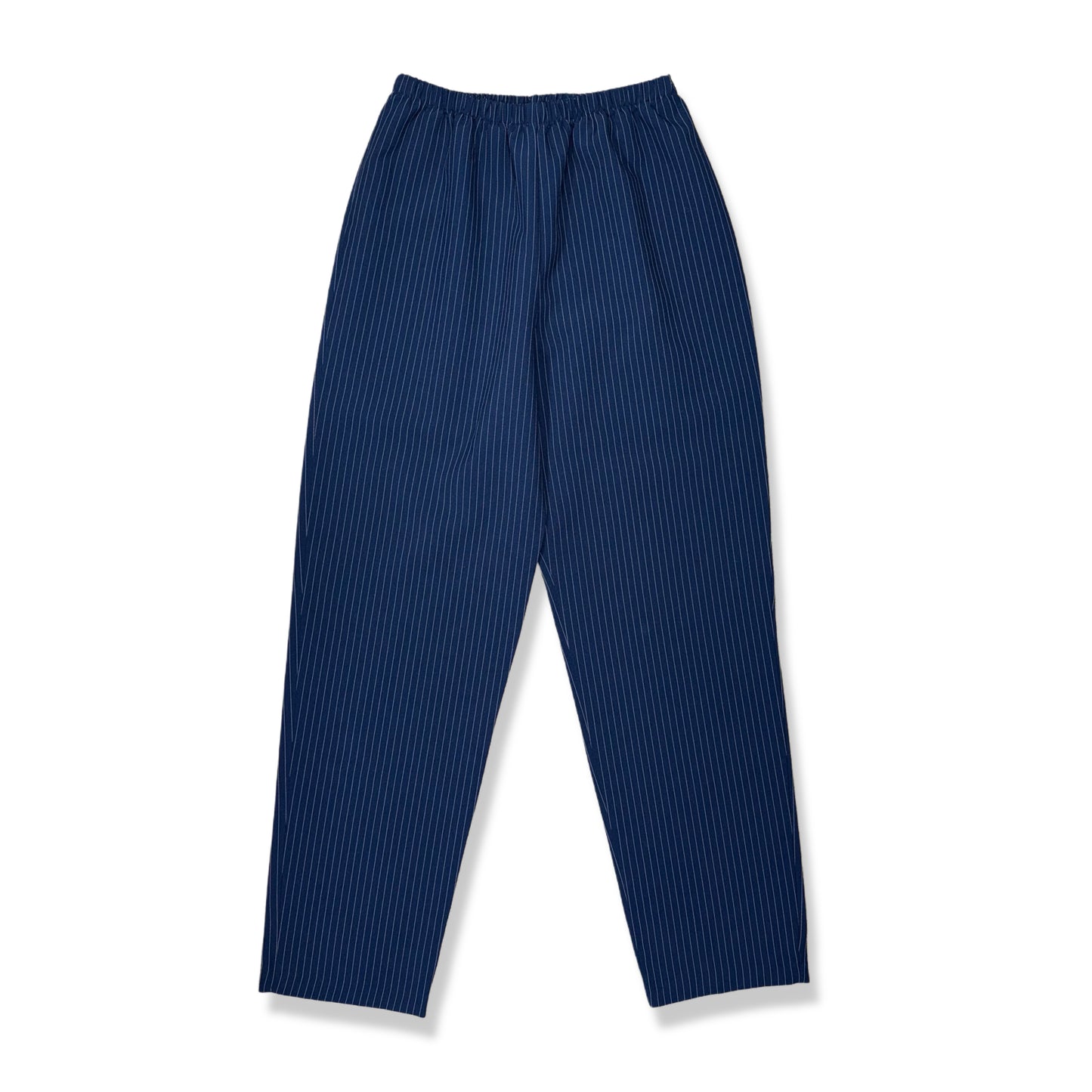 PANTALÓN AZUL MARINO DE TIRO ALTO CON RAYAS FINAS | TALLA 10