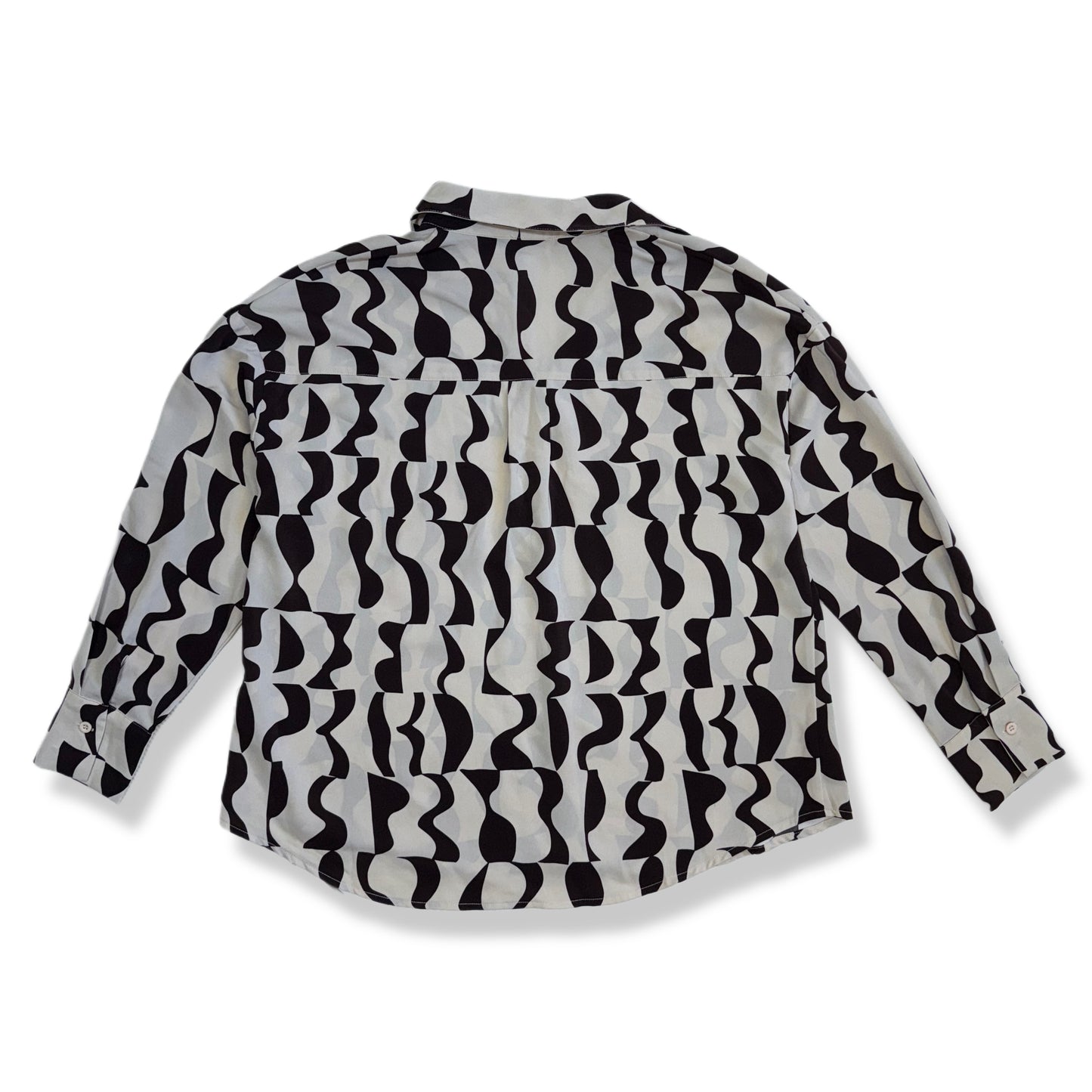 BLUSA MANGA LARGA CON ESTAMPADO ABSTRACTO | LE LIS COLLECTION | TALLA XS (OVERSIZE)