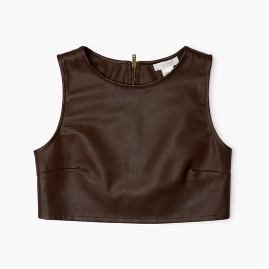 CROP TOP FAUX LEATHER | KIRIOUS LOS ANGELES | TALLA L