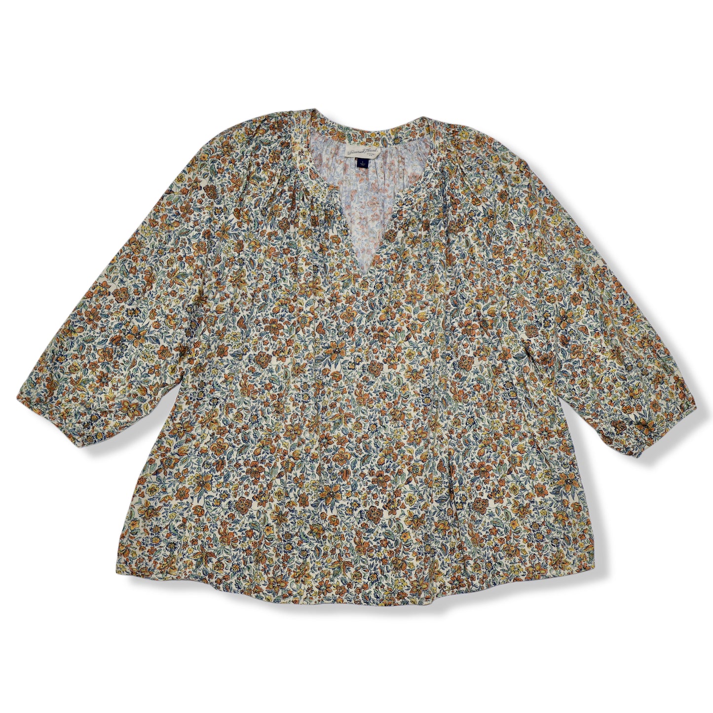BLUSA FLORAL CAMPESINA DE MANGAS 3/4 | UNIVERSAL THREAD | TALLA L