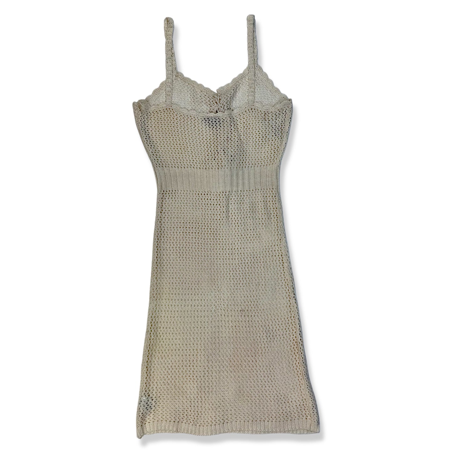 VESTIDO TEJIDO CALADO CON TIRANTES | TALLA L
