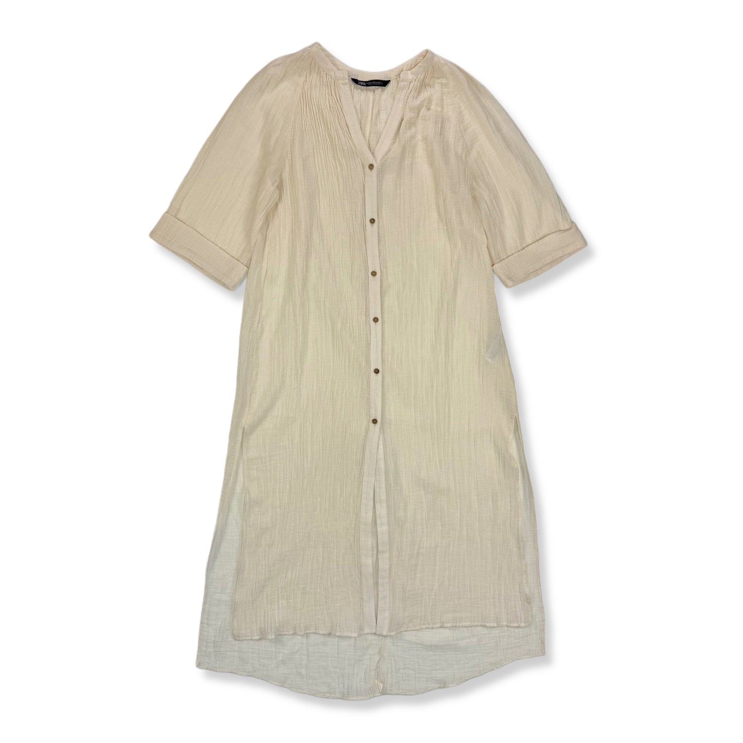 VESTIDO CAMISERO LARGO DE ALGODÓN | ZARA | TALLA XS