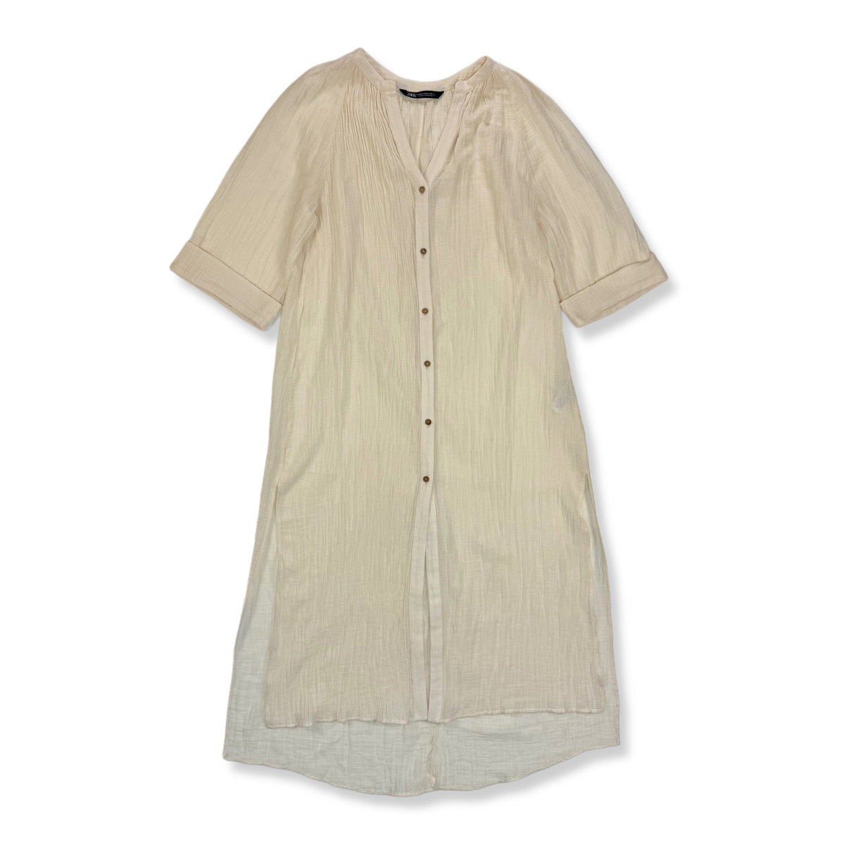 VESTIDO CAMISERO LARGO DE ALGODÓN | ZARA | TALLA XS