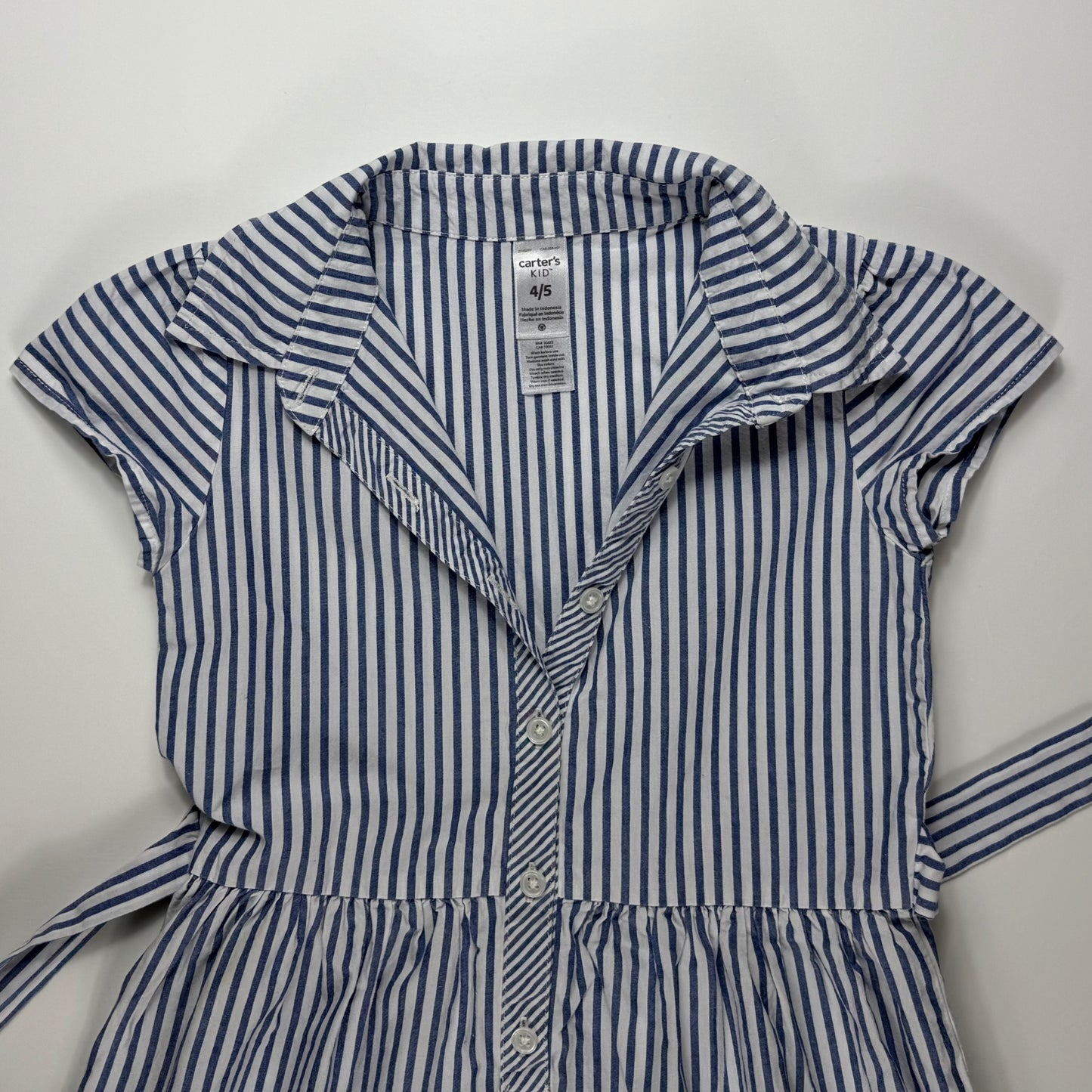 VESTIDO INFANTIL DE RAYAS AZUL Y BLANCO | CARTER’S | TALLA 4-5