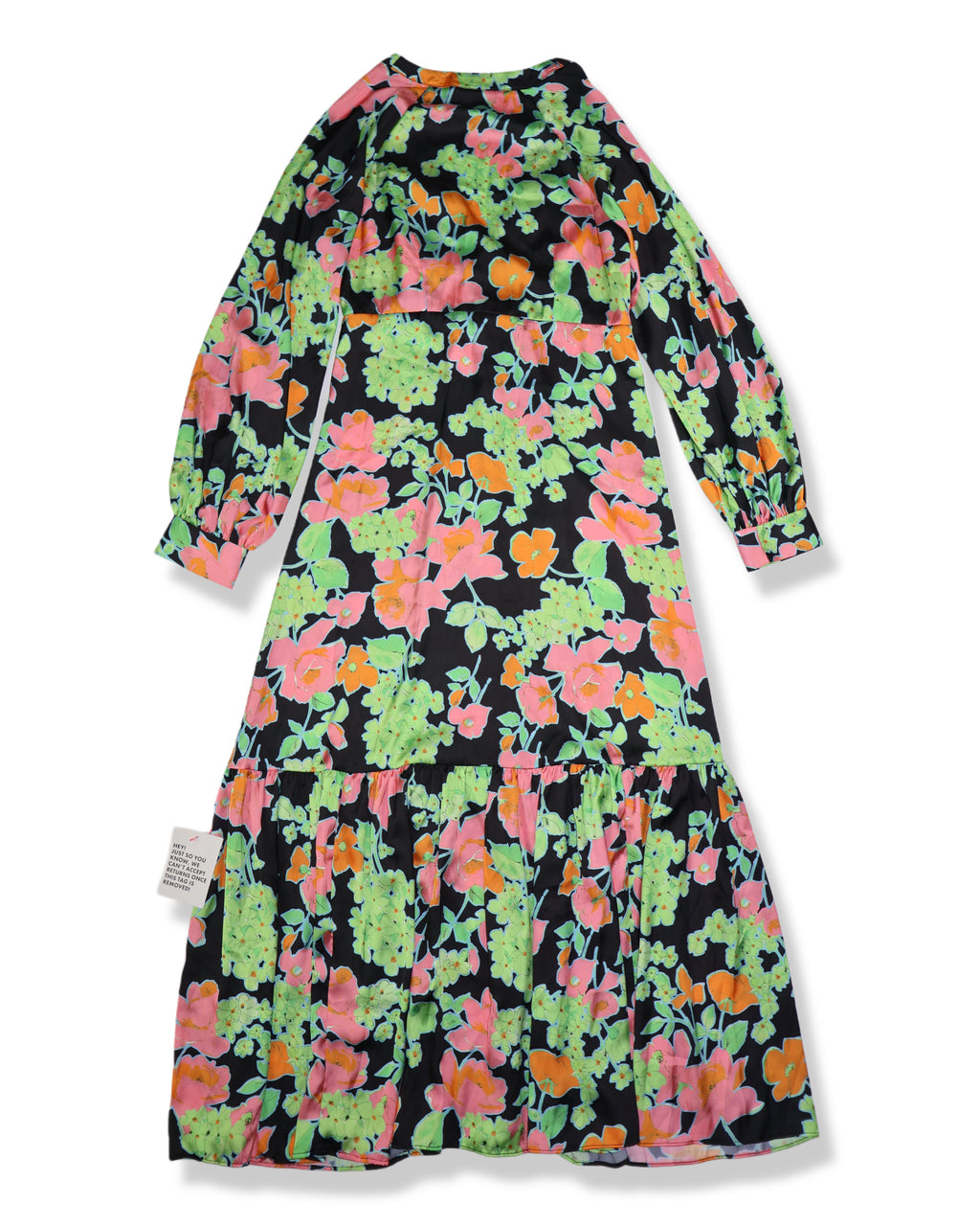 NUEVO CON ETIQUETA | VESTIDO MAXI FLORAL SATINADO MANGA LARGA | ASOS DESIGN | TALLA 6 (M)