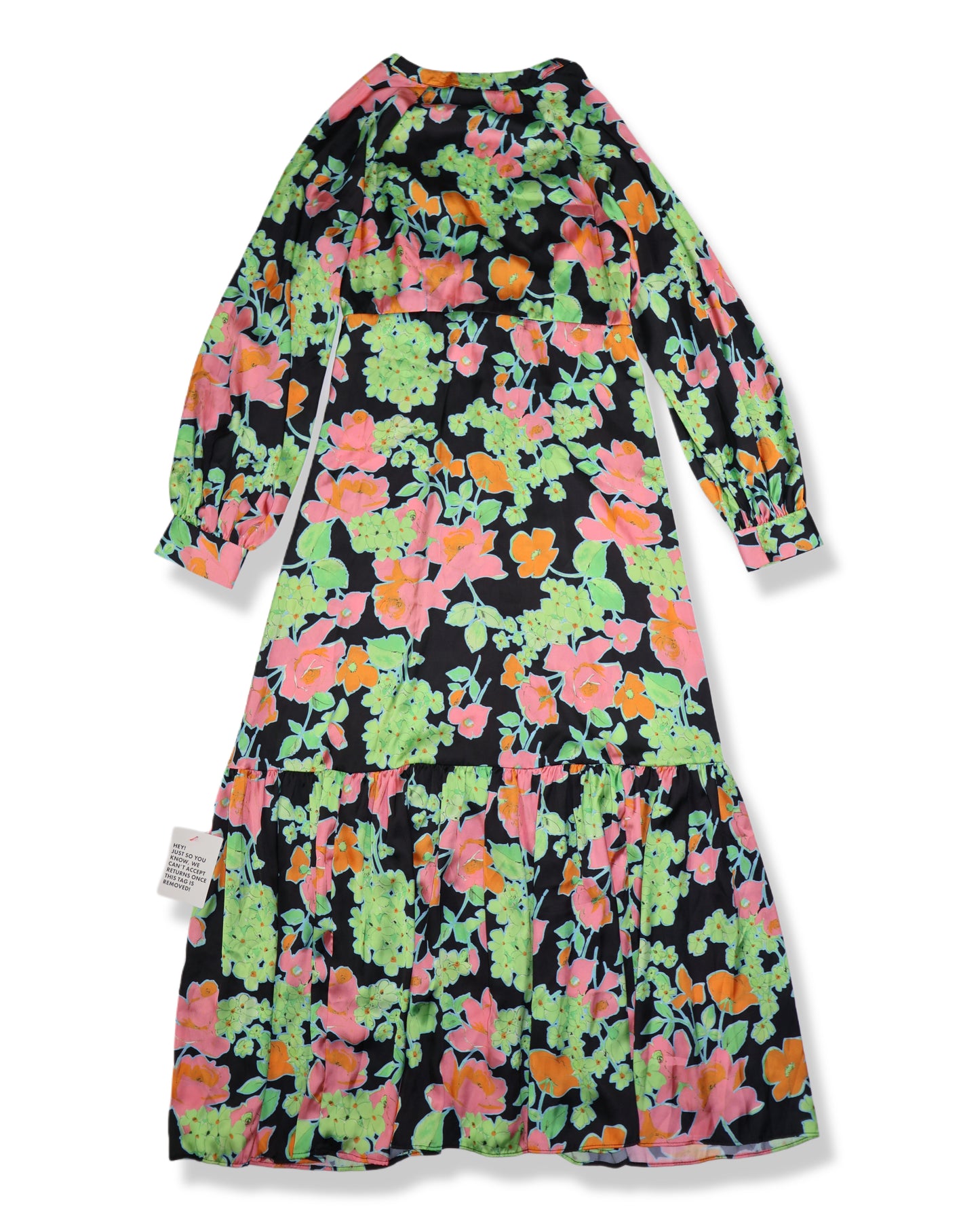 NUEVO CON ETIQUETA | VESTIDO MIDI FLORAL SATINADO MANGA LARGA | ASOS DESIGN | TALLA 6 (M)