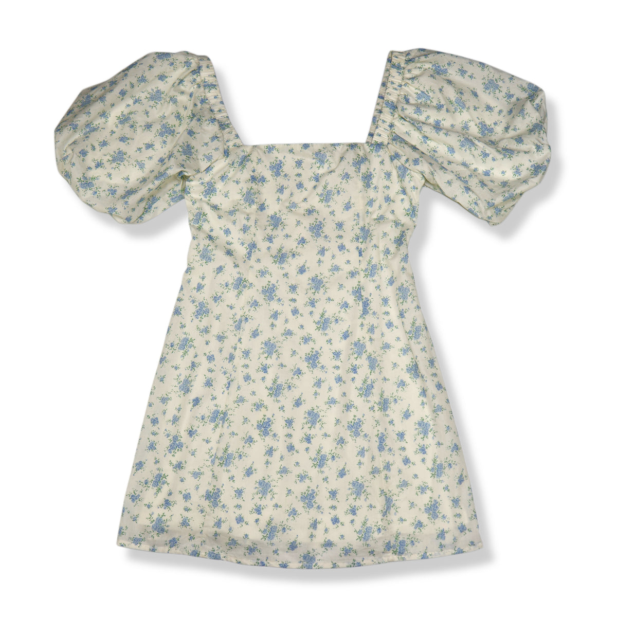VESTIDO CORTO CON MANGAS ABULLONADAS Y ESTAMPADO FLORAL | MABLE | TALLA S
