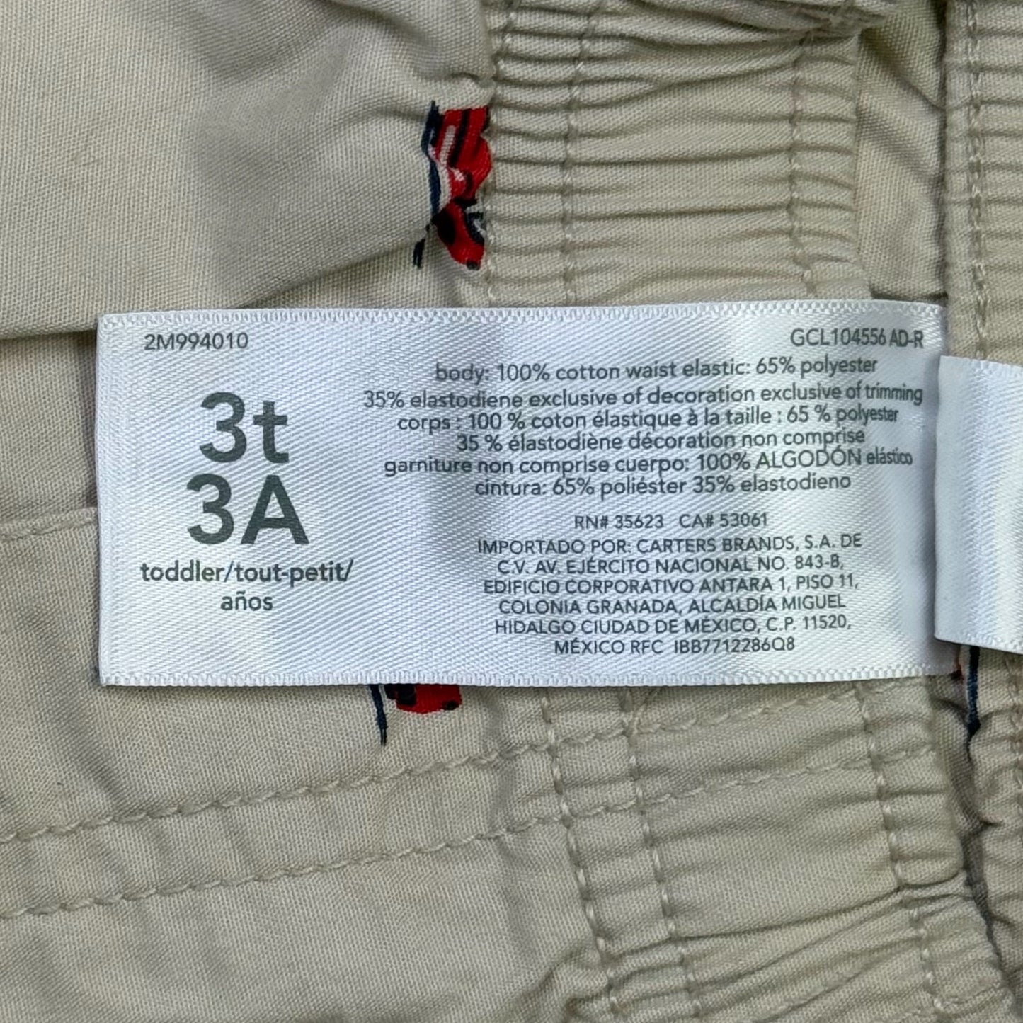 SHORTS PARA NIÑOS | CARTER’S | TALLA 3T