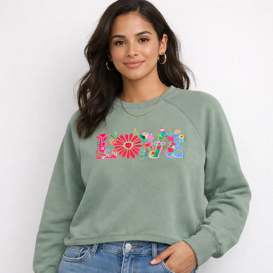 SUDADERA VERDE “LOVE” | NATURAL LIFE | TALLA L