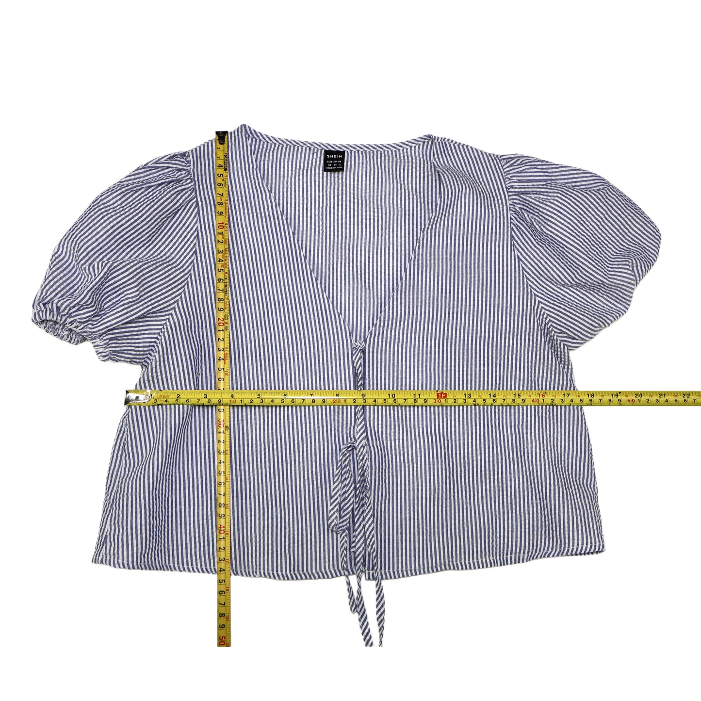 SET DE BLUSA Y SHORT DE RAYAS AZUL Y BLANCO | SHEIN | TALLA XS