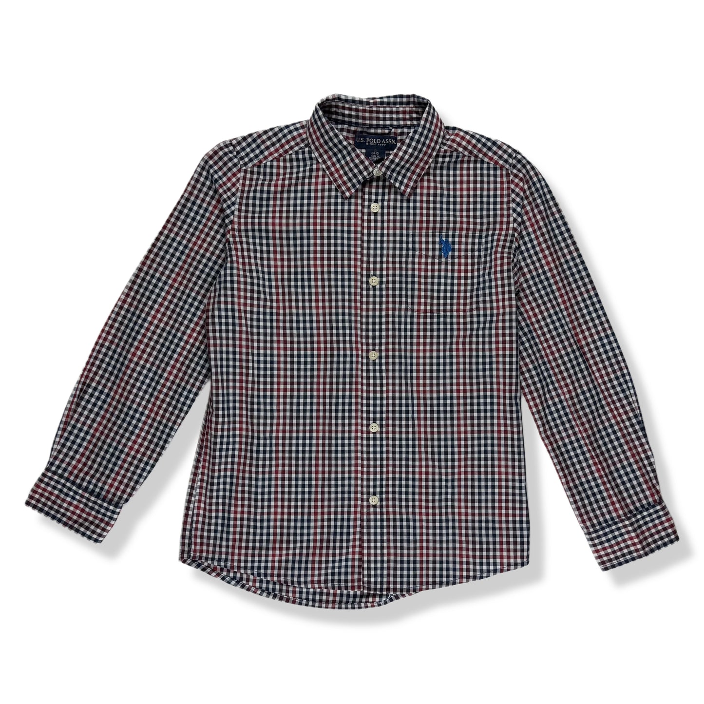 CAMISA DE CUADROS MANGA LARGA PARA NIÑOS | U.S. POLO ASSN. | TALLA L (10–12)