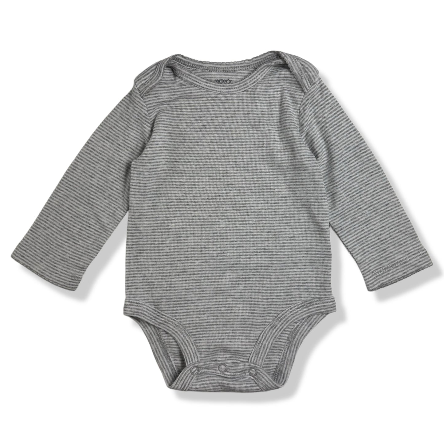 BODY MANGA LARGA DE RAYAS GRIS PARA BEBÉS | CARTER’S | TALLA 6M