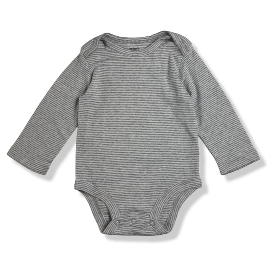 BODY MANGA LARGA DE RAYAS GRIS PARA BEBÉS | CARTER’S | TALLA 6M