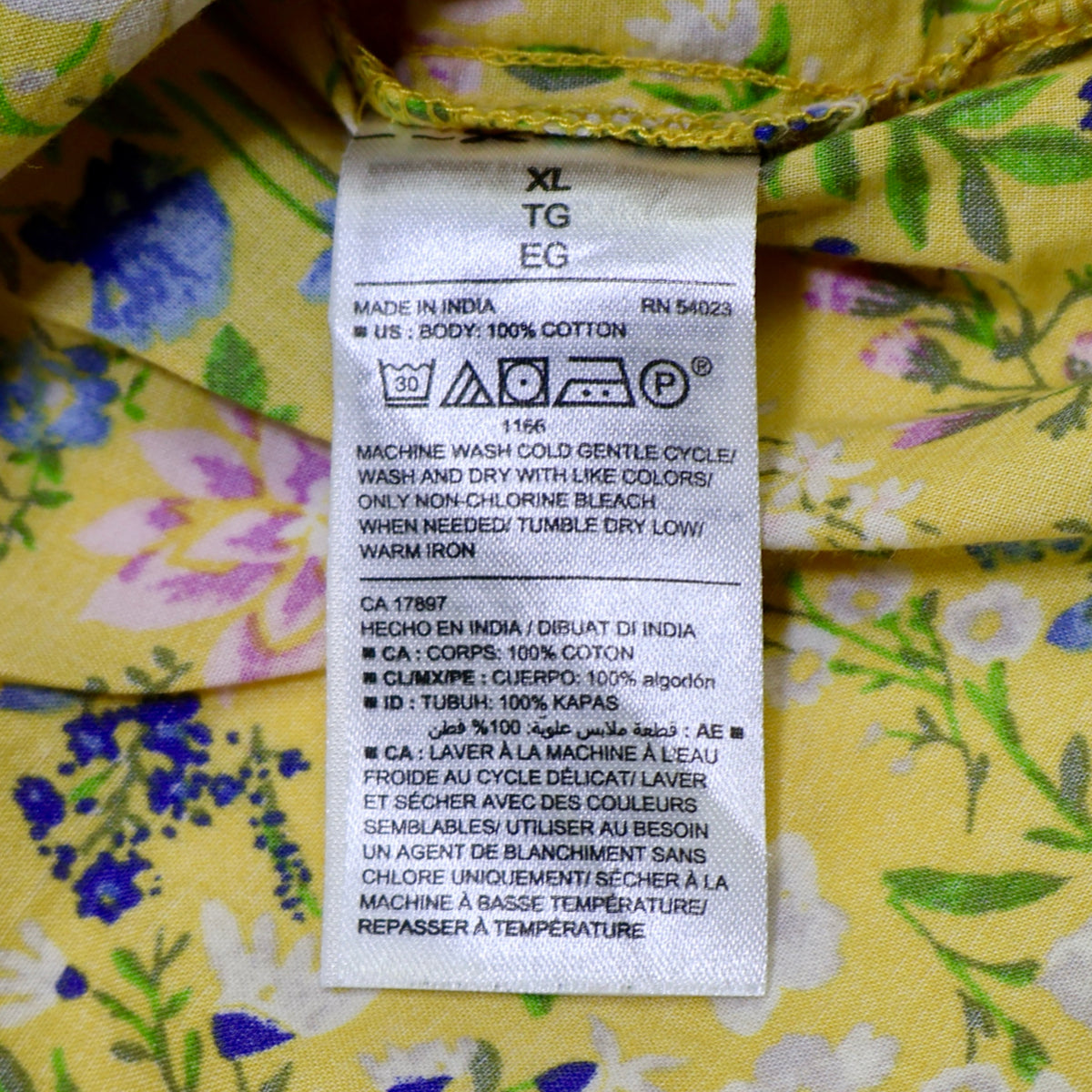 BLUSA AMARILLA CON ESTAMPADO FLORAL DE MANGAS LARGAS | OLD NAVY | TALLA XL