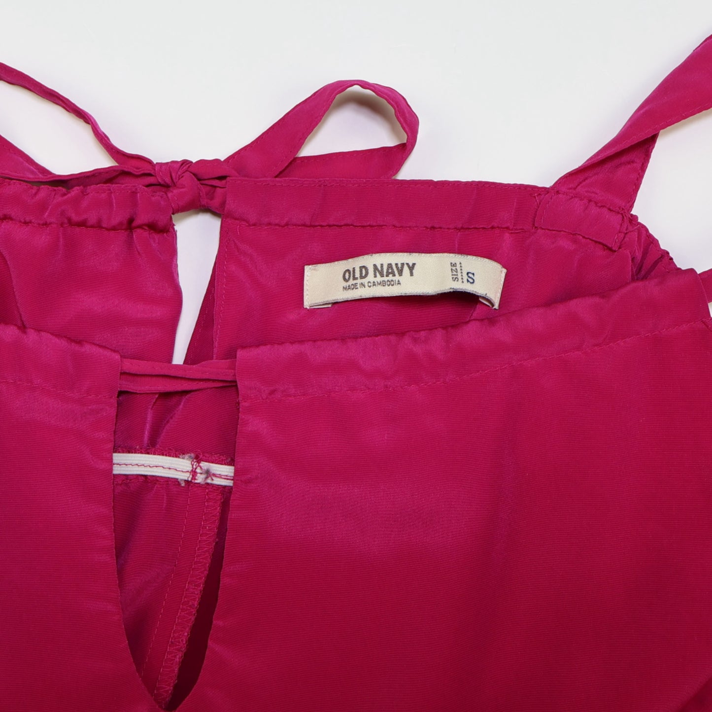 VESTIDO LARGO FUCSIA Y NARANJA | OLD NAVY | TALLA S