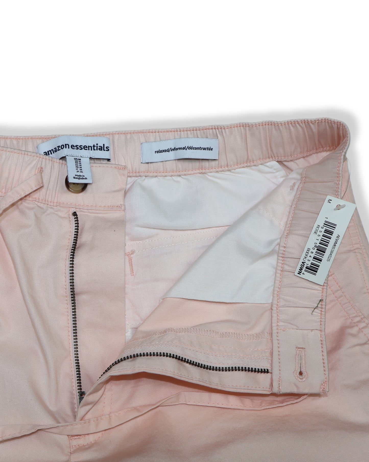 NUEVO CON ETIQUETA | PANTALÓN CARGO ROSA CLARO | AMAZON ESSENTIALS | TALLA M (Oversize)