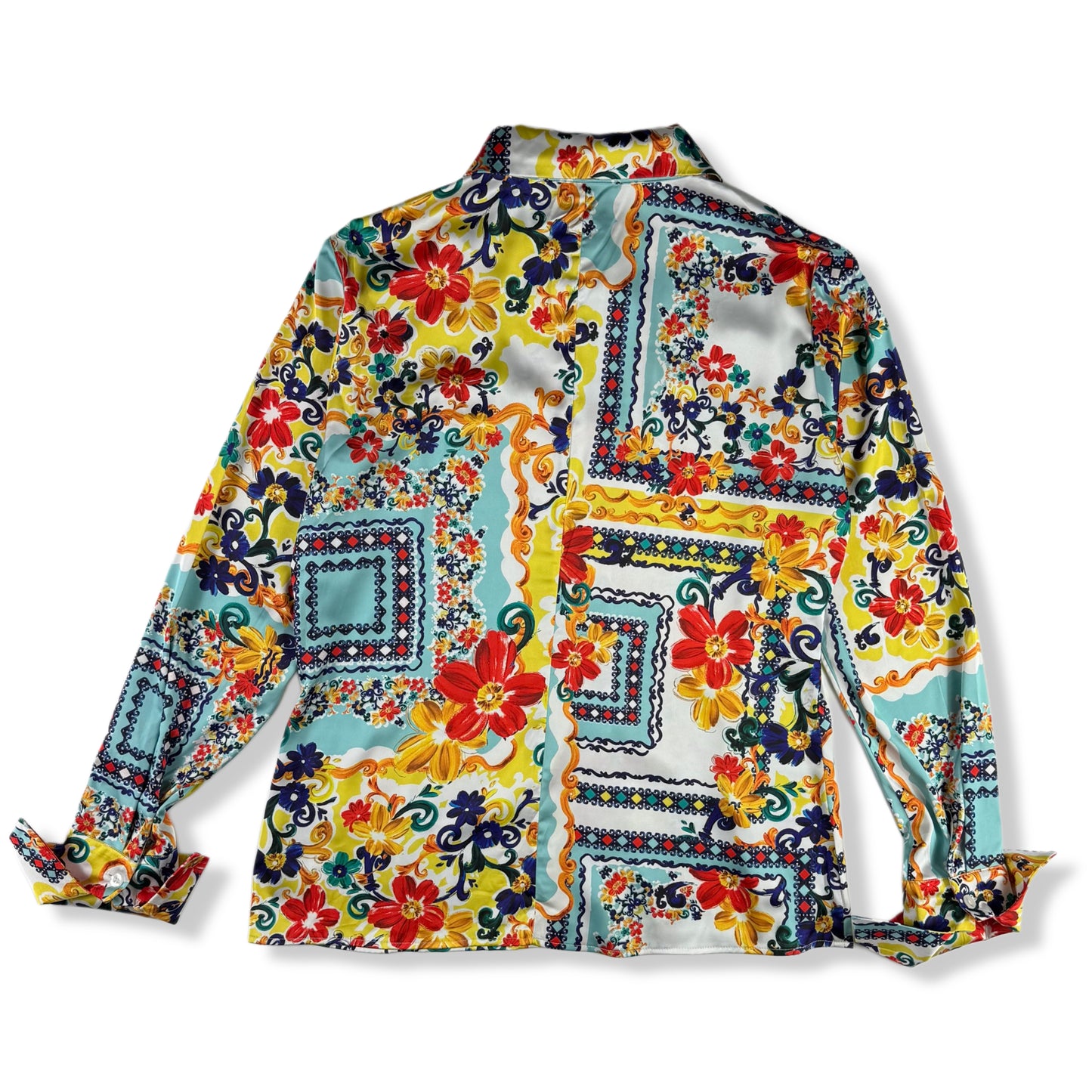 BLUSA SATINADA MANGA LARGA | BOSTON PROPER | TALLA 10 (M)