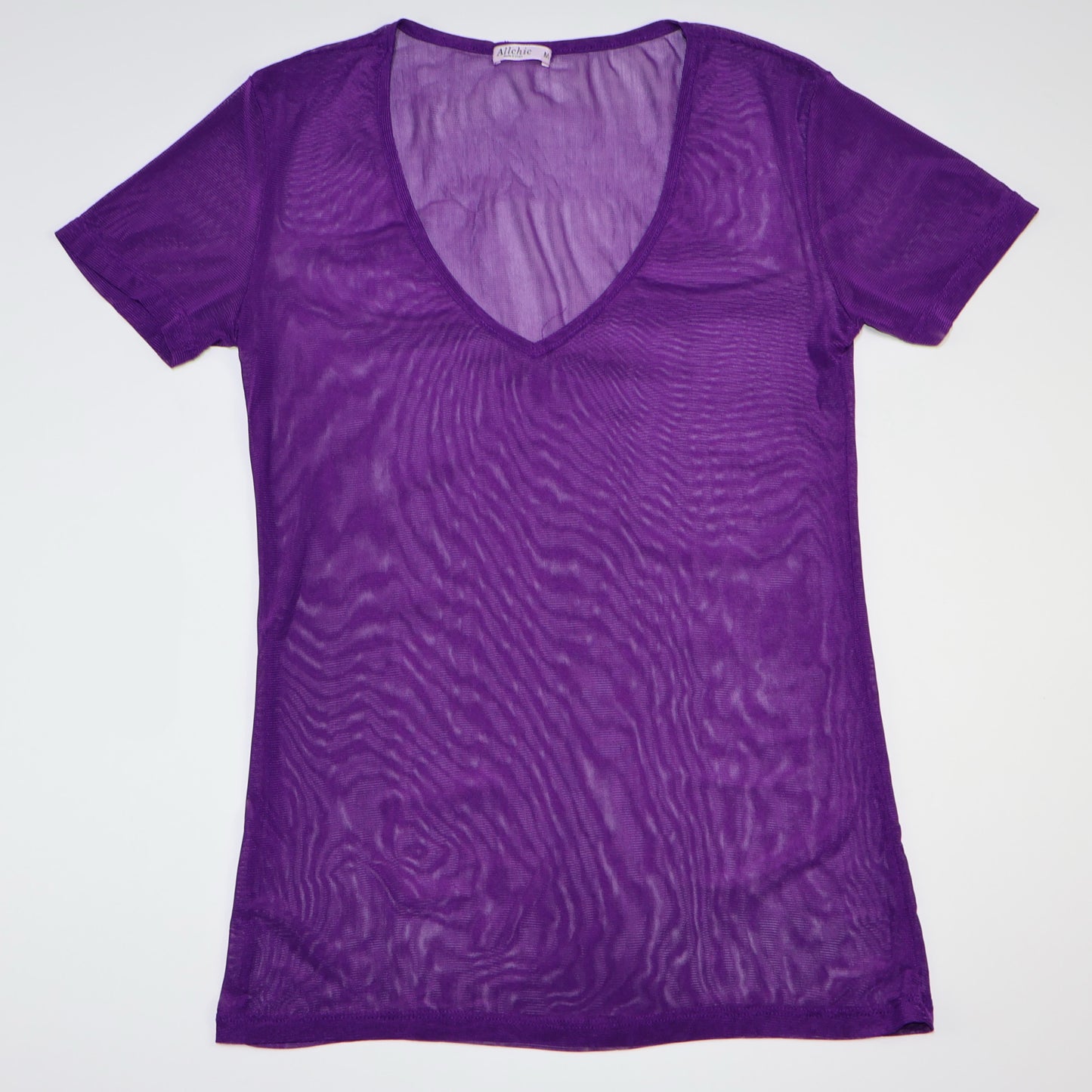 BLUSA CON TRANSPARENCIA MORADA | ALLCHIC | TALLA M