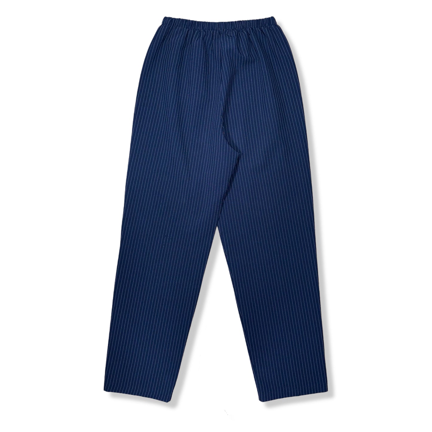 PANTALÓN AZUL MARINO DE TIRO ALTO CON RAYAS FINAS | TALLA 10