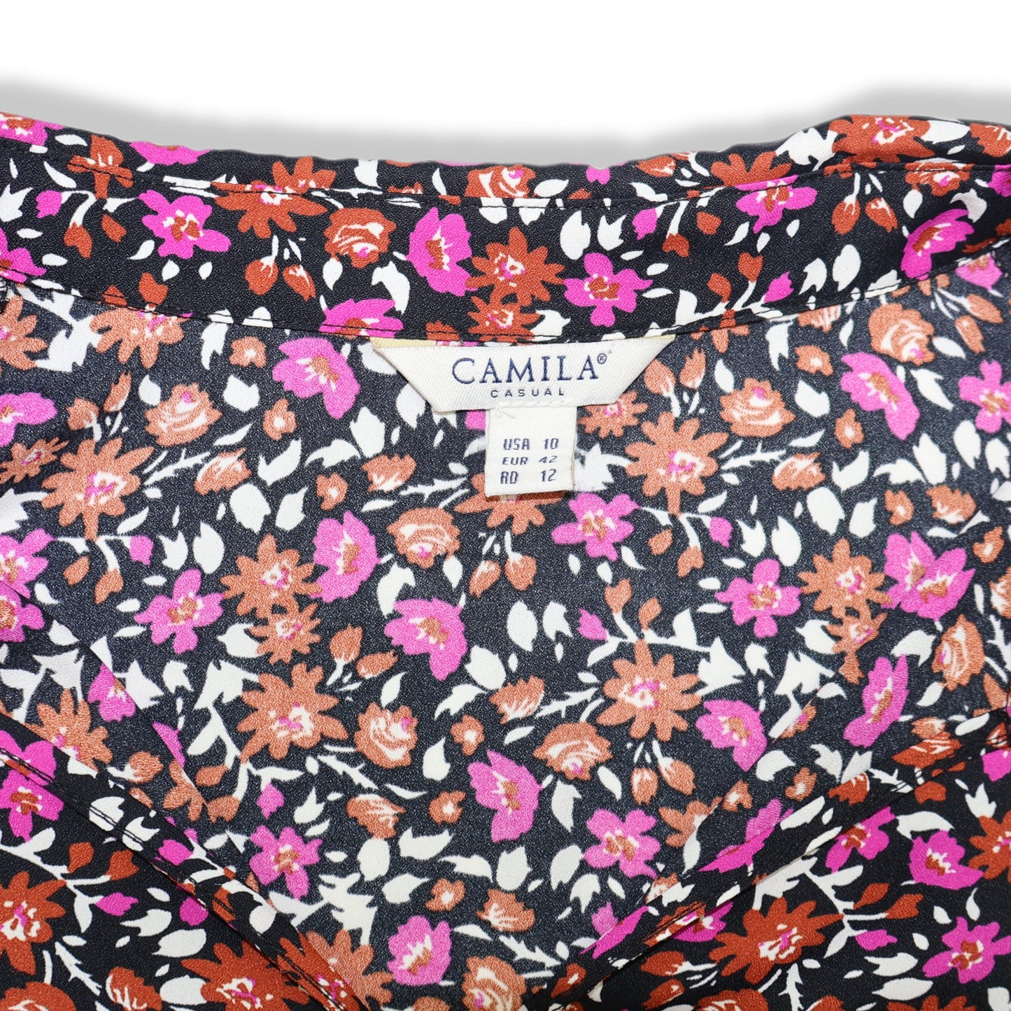 BLUSA CON ESTAMPADO FLORAL MANGAS CORTAS | CAMILA CASUAL | TALLA L